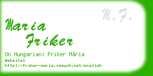 maria friker business card